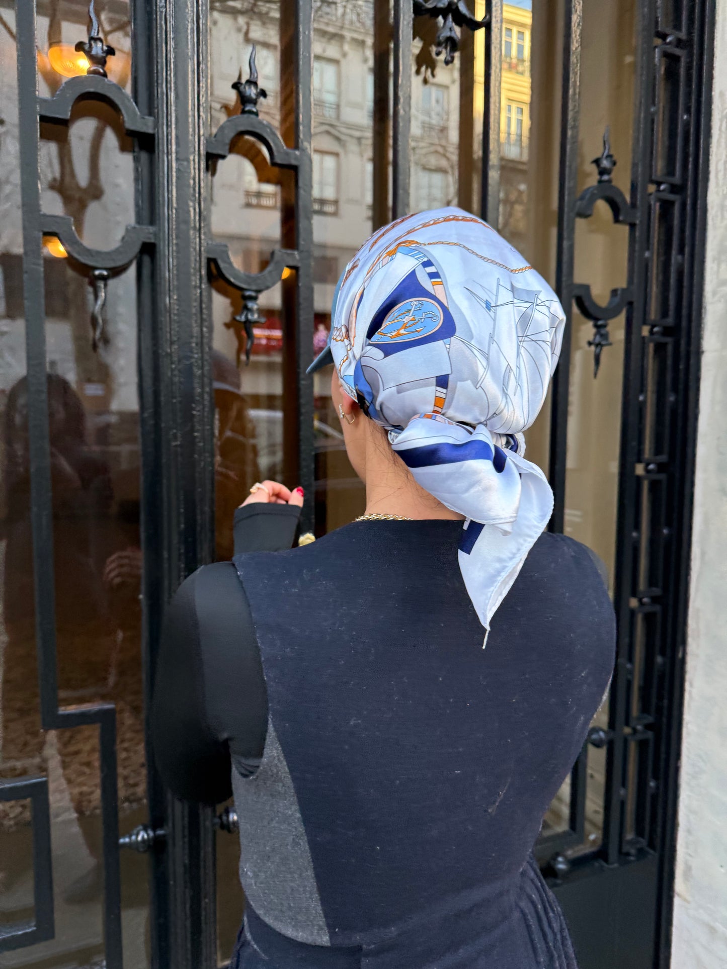 Casquette Foulard RM bleu jean