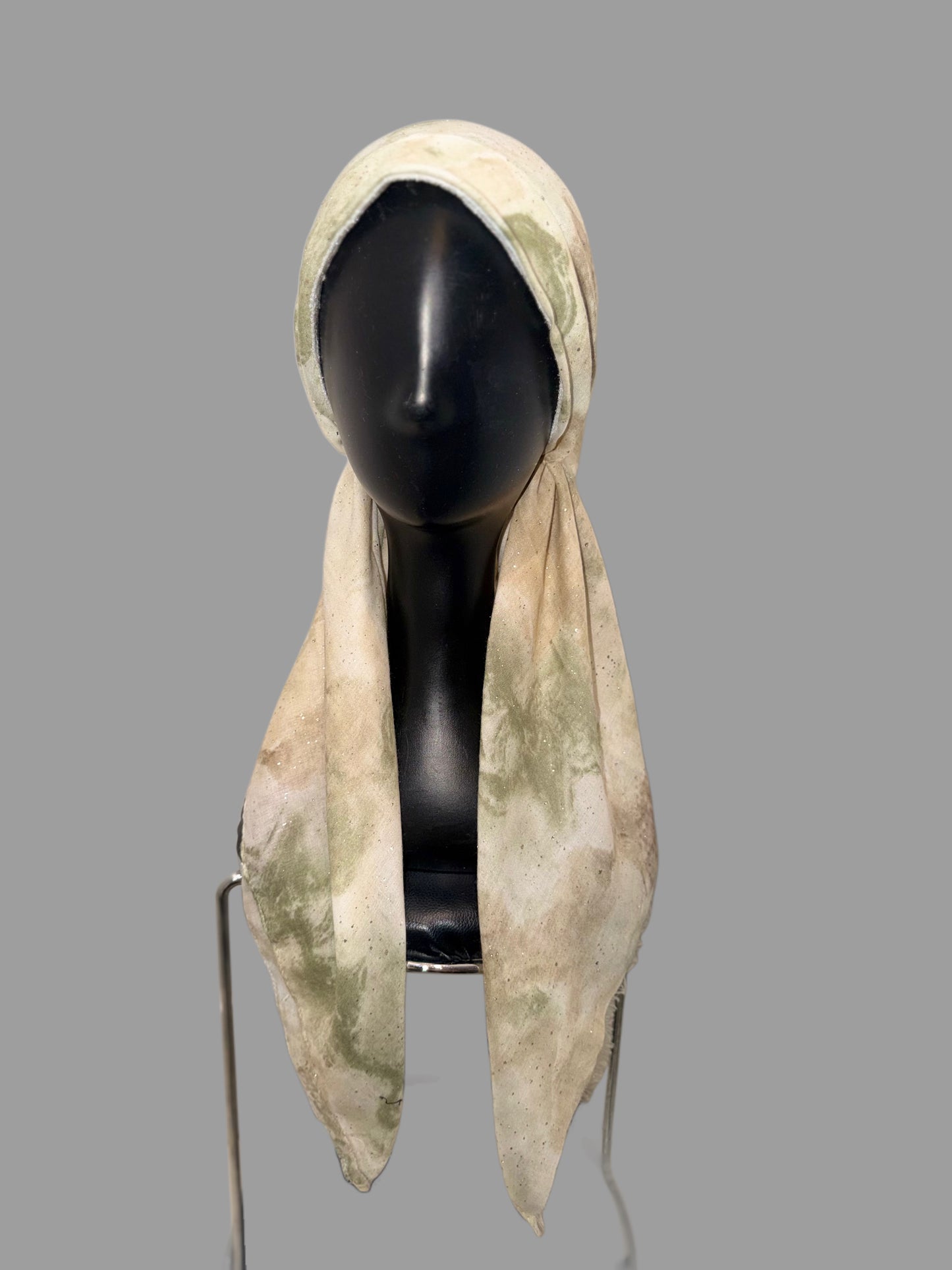 Foulard pré-noué vert sauge aquarelle