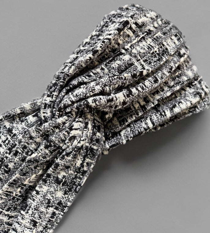 Turban tweed chic Noir et blanc