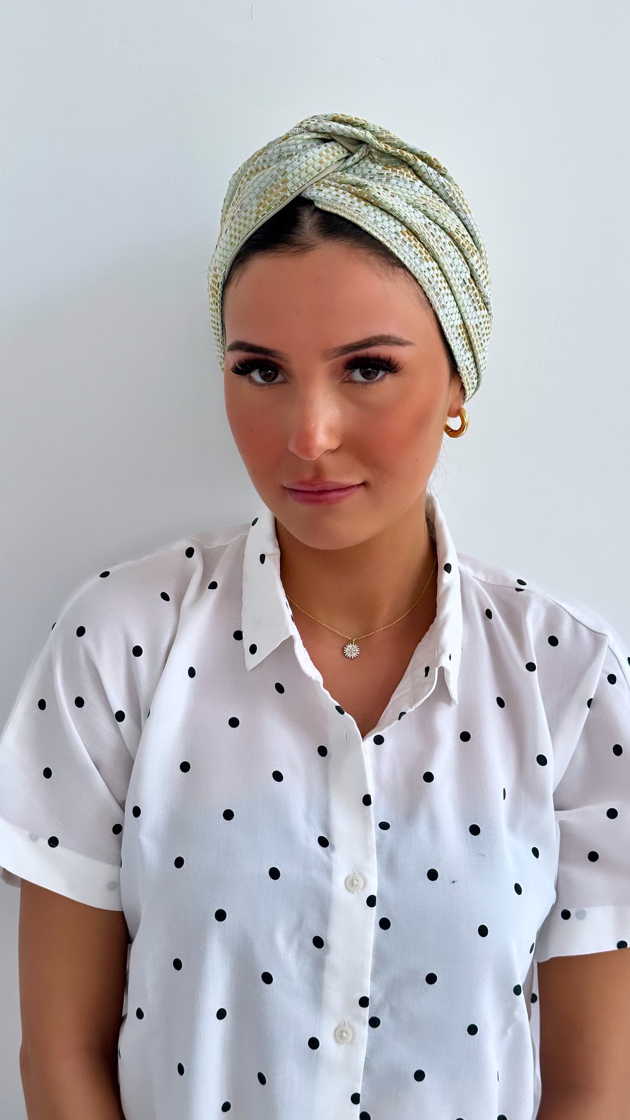 Turban Jacquard Vert D’eau