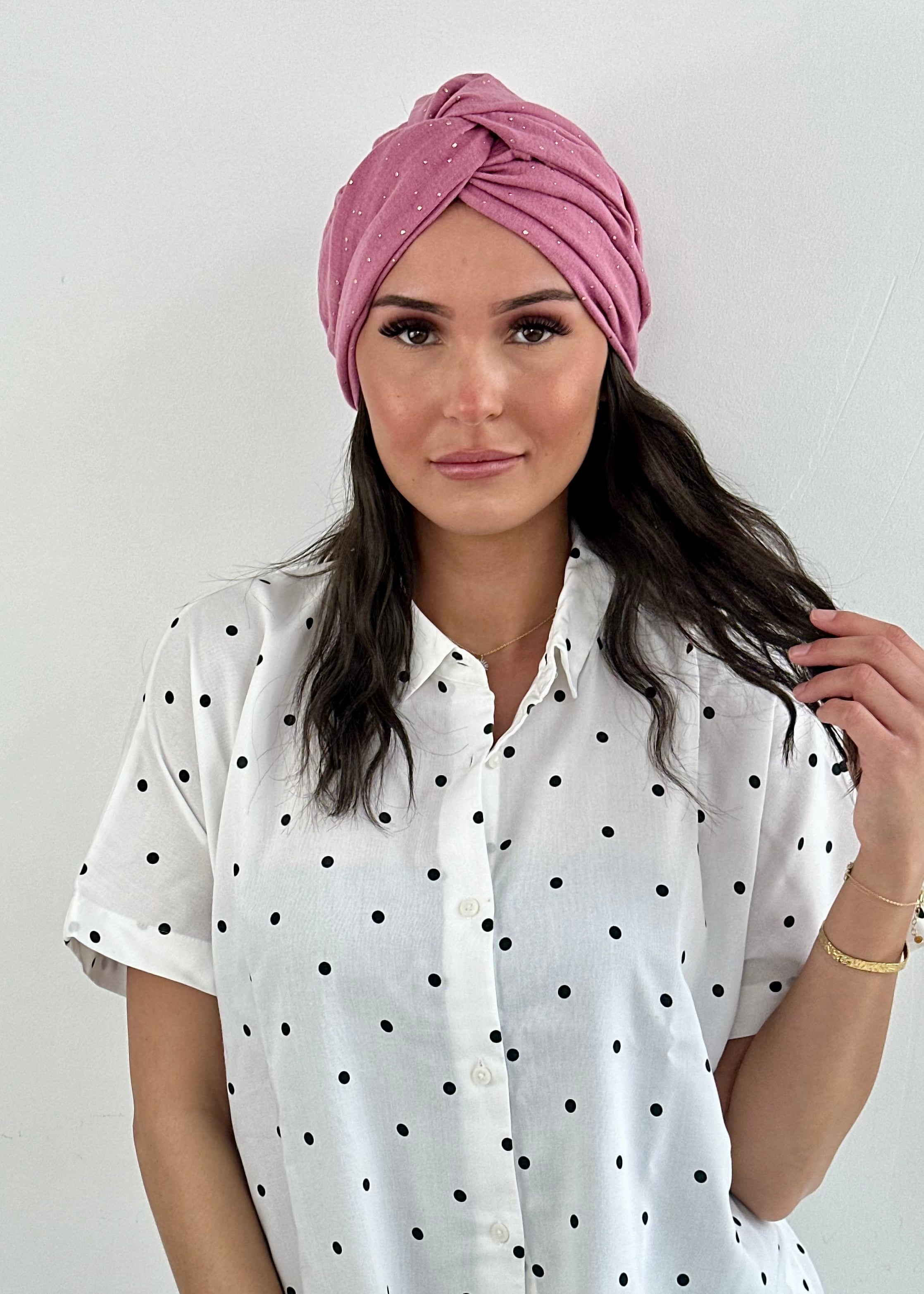 Turban Gaz de Coton Rose