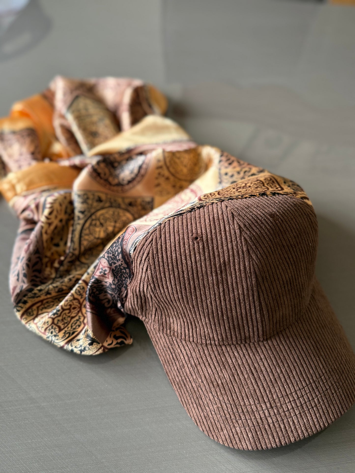 Casquette Foulard marron