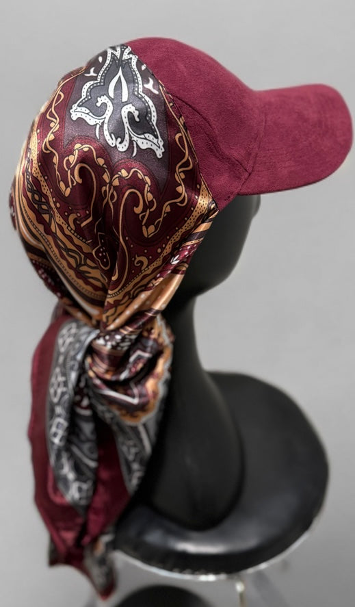 Casquette Foulard bordeaux
