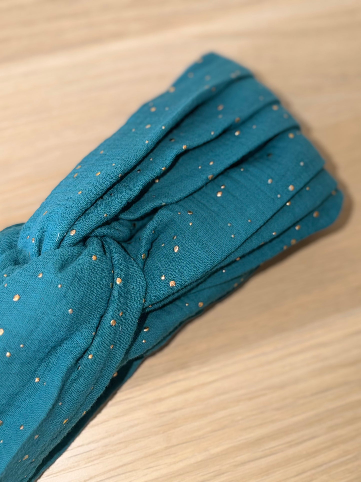 Turban Gaz de Coton Bleu canard