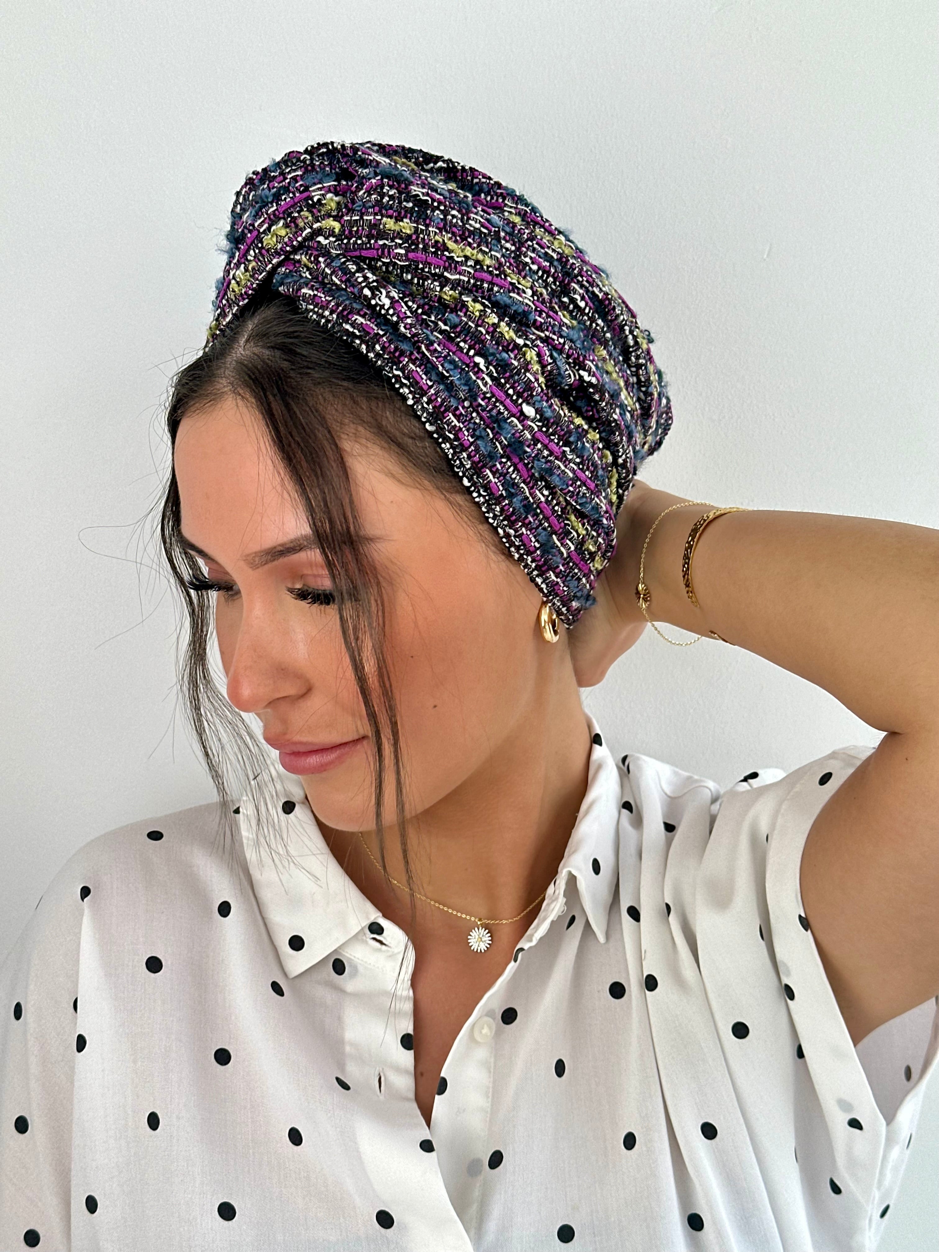 Turban Motif Chine Violet