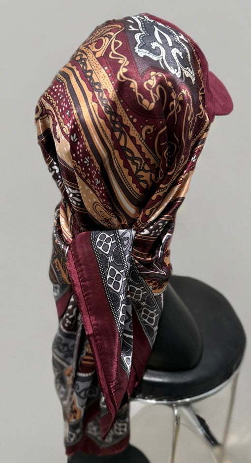 Casquette Foulard bordeaux