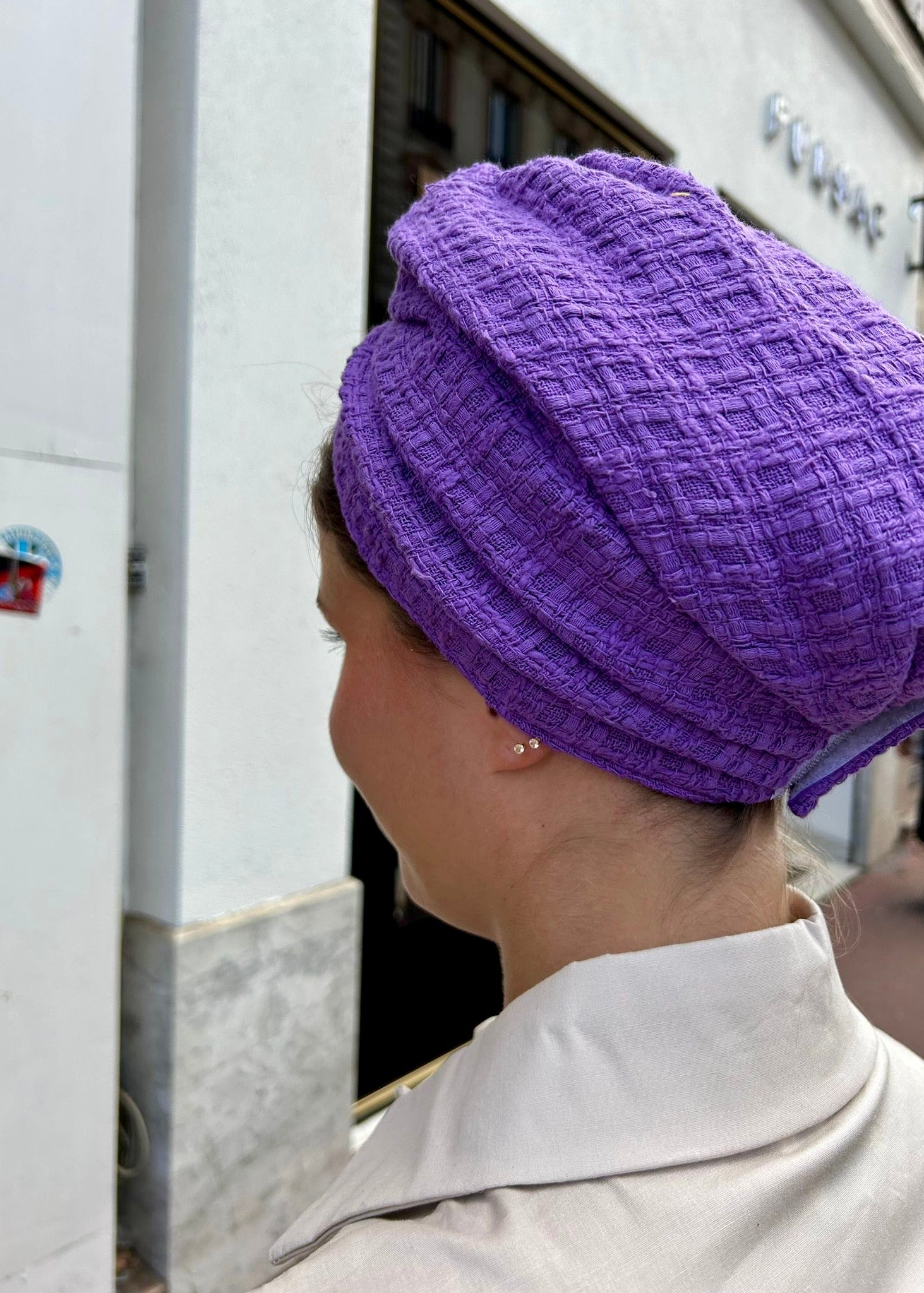 Turban tweed Uni Violet