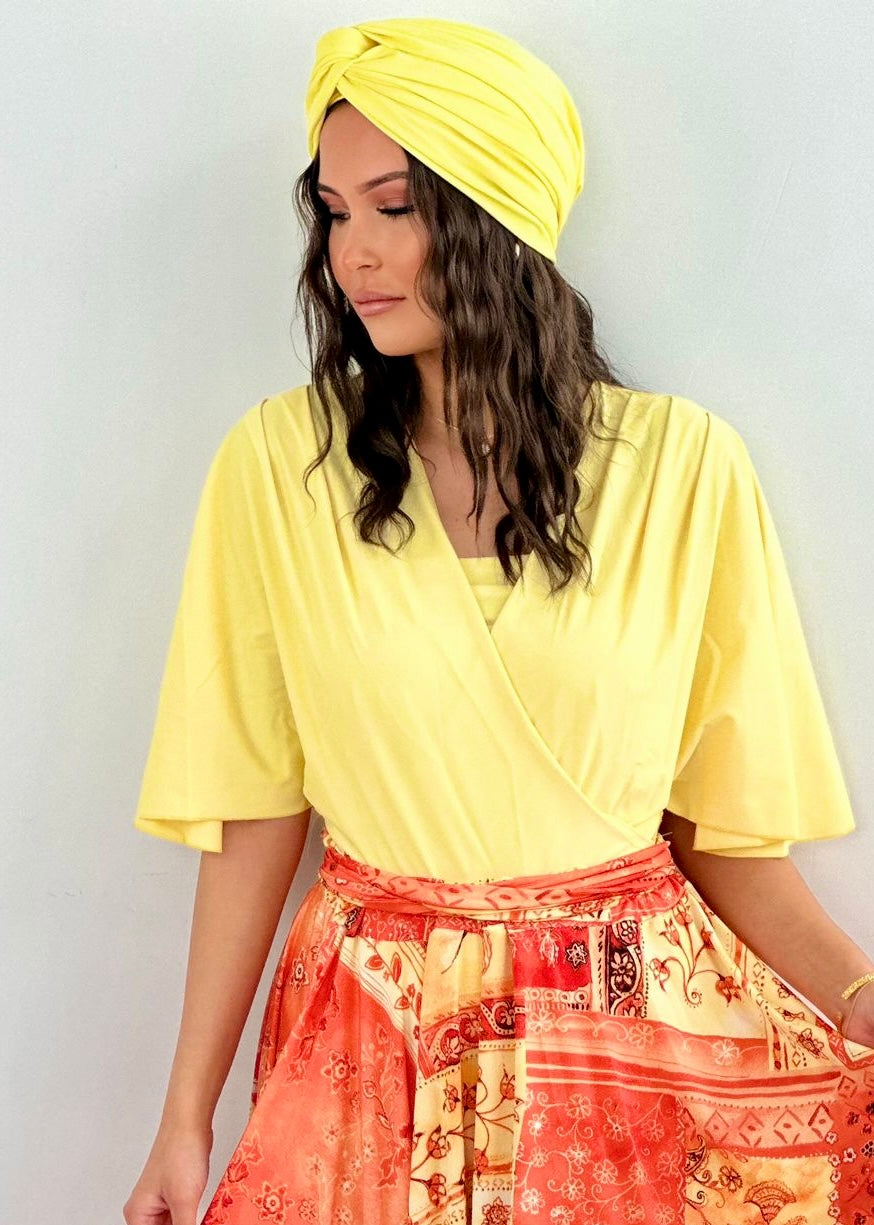 Turban Maillot Lycra Jaune