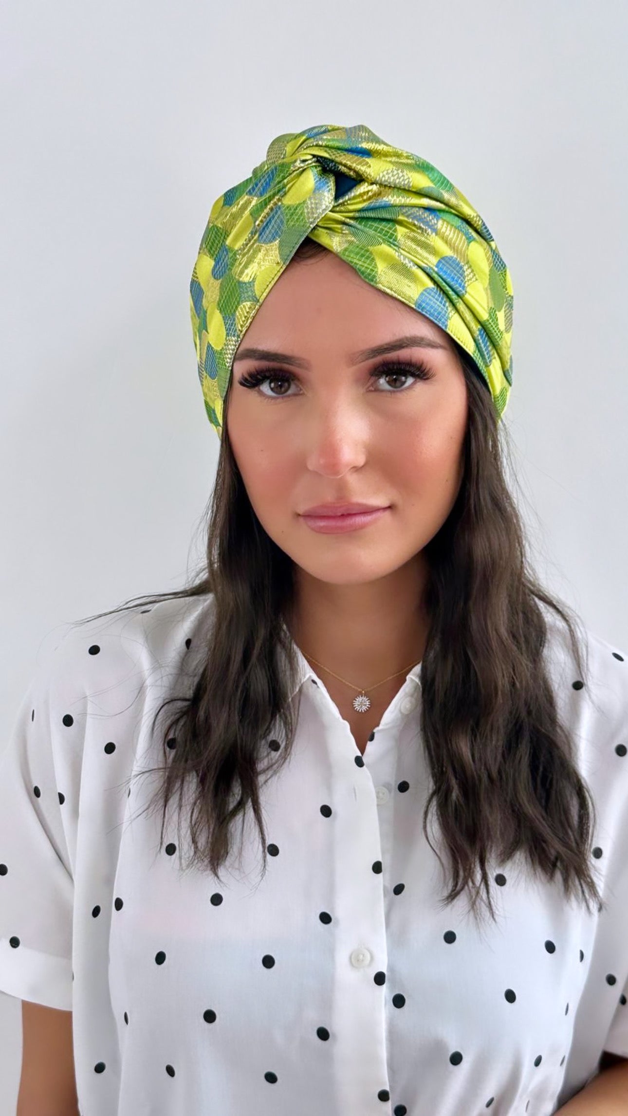 Turban Brocard Jaune et Bleu