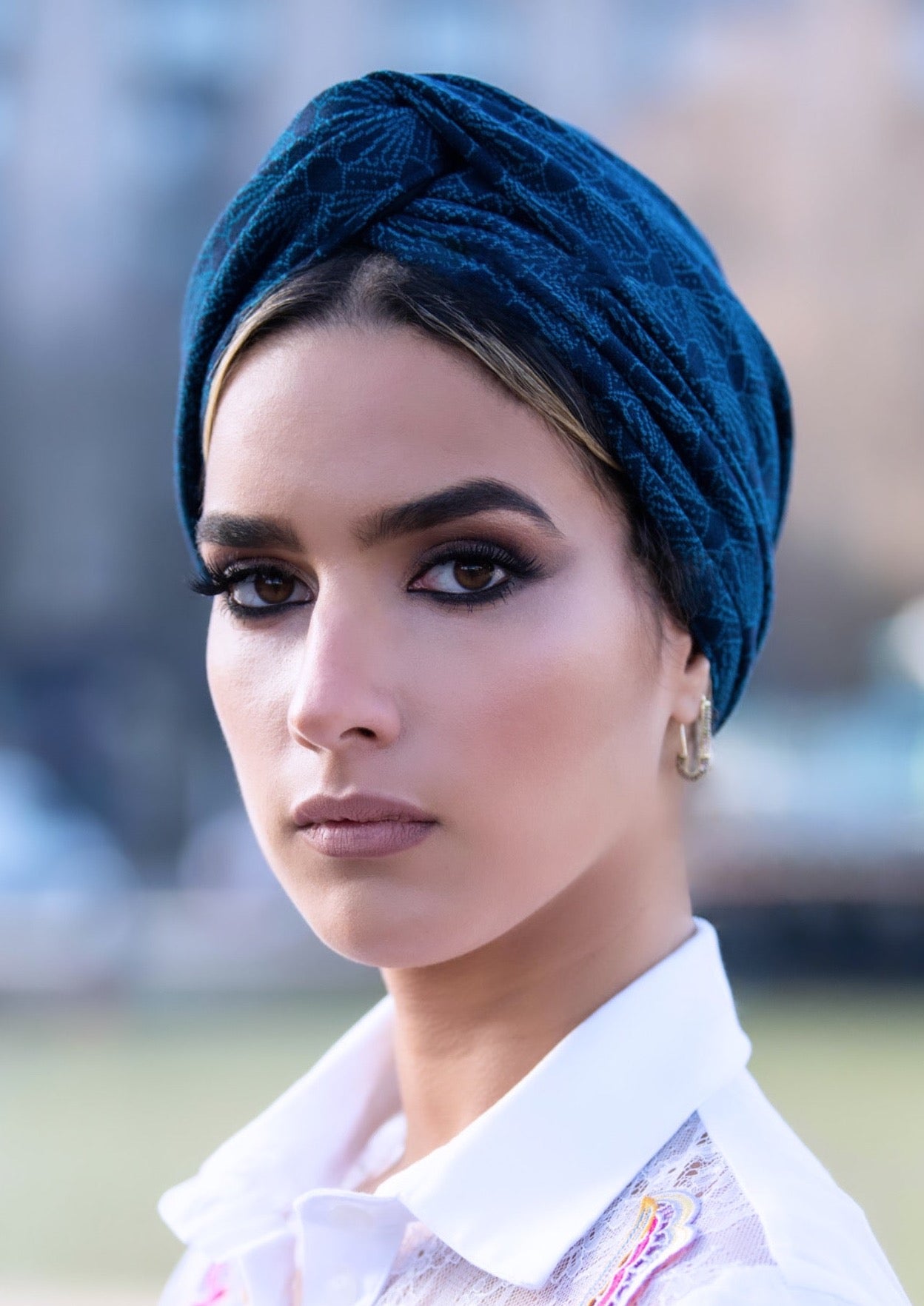 Turban Bleu et Bleu Canard