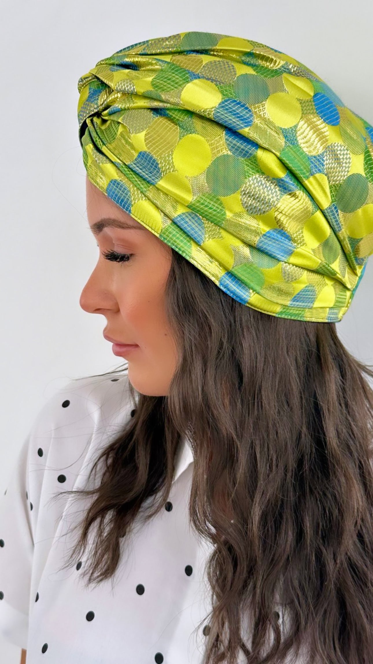 Turban Brocard Jaune et Bleu