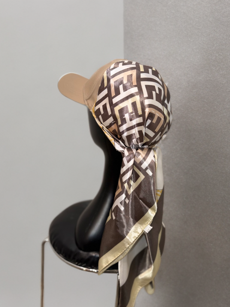 Casquette Foulard RM Monogram Camel & Beige