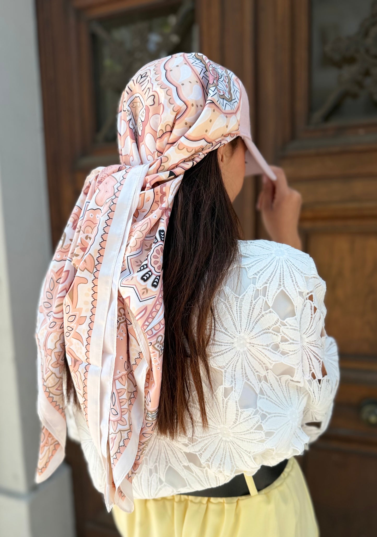 Casquette Foulard Rose Signature RM