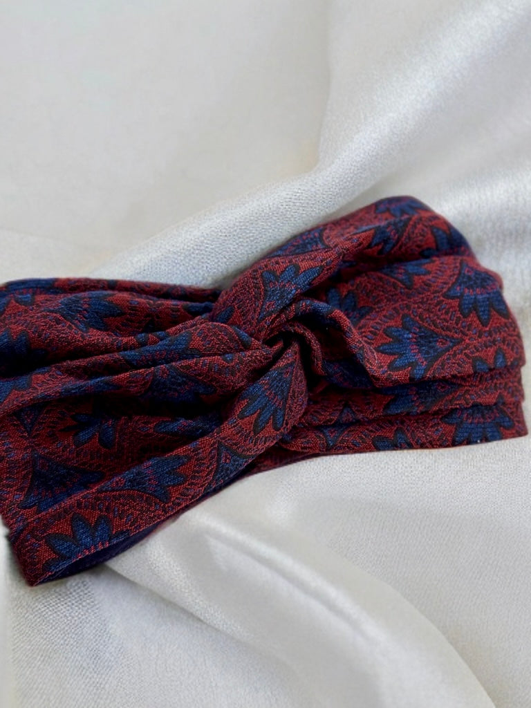 Turban 3D Bordeaux et Marine