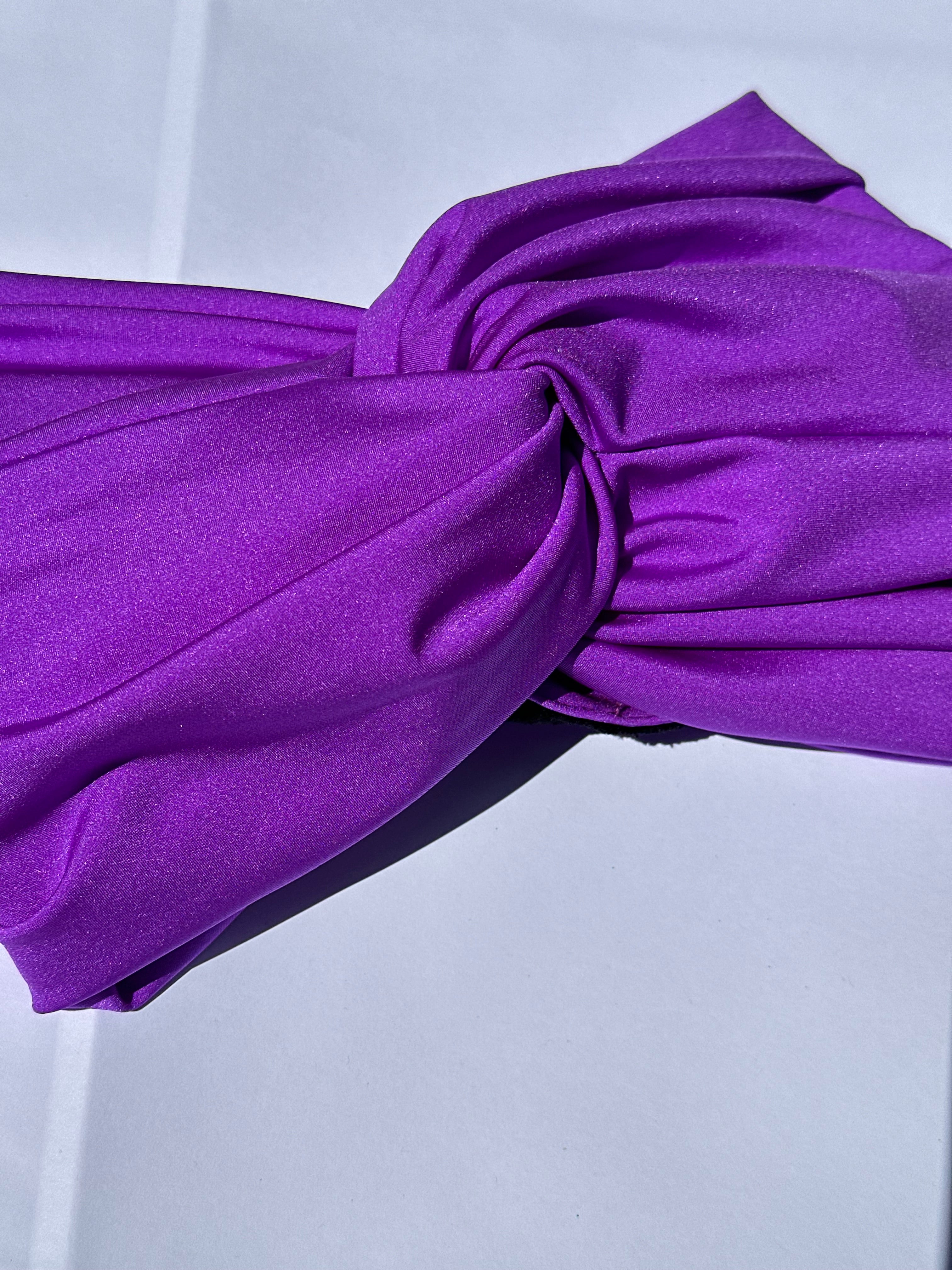 Turban Maillot Lycra Violet Brillant