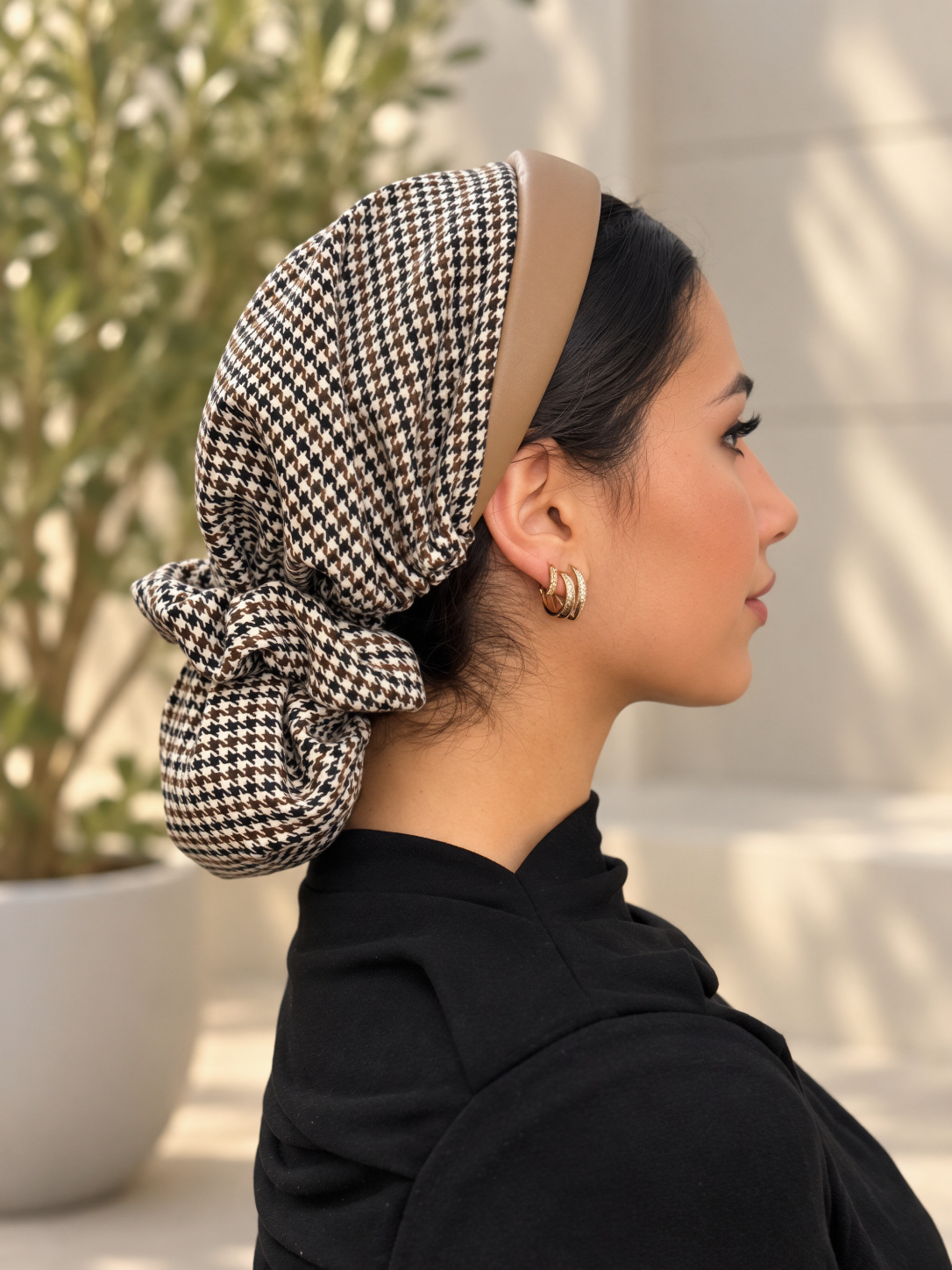 Emy - Serre tête filet beige