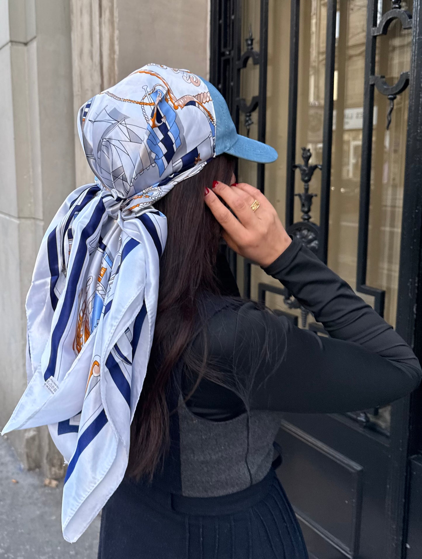 Casquette Foulard RM bleu jean