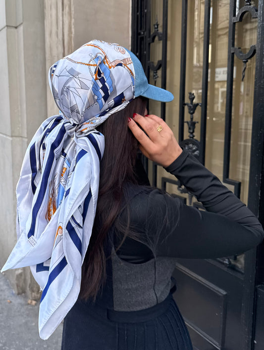 Casquette Foulard RM bleu jean