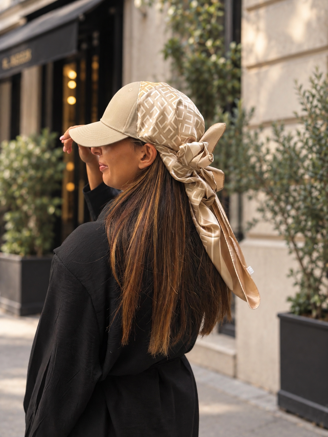 Casquette Foulard RM beige carreau