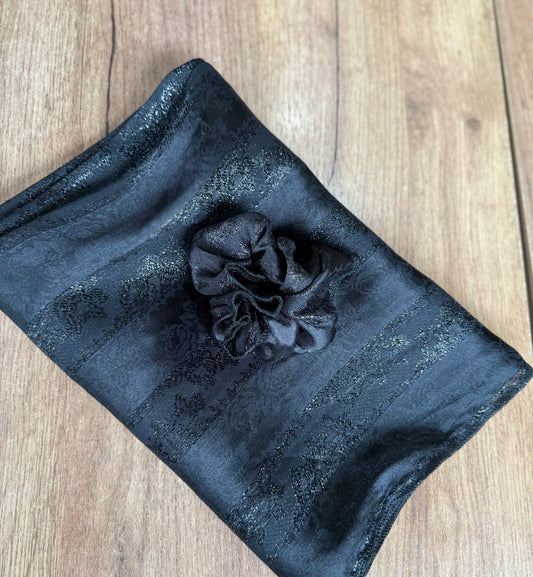 Foulard Noir imprimé Noir Brillant