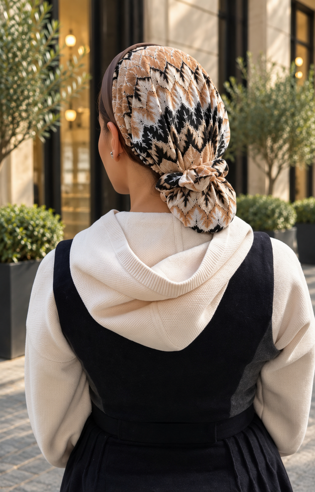 Chloé - Serre-tête filet Beige et Camel