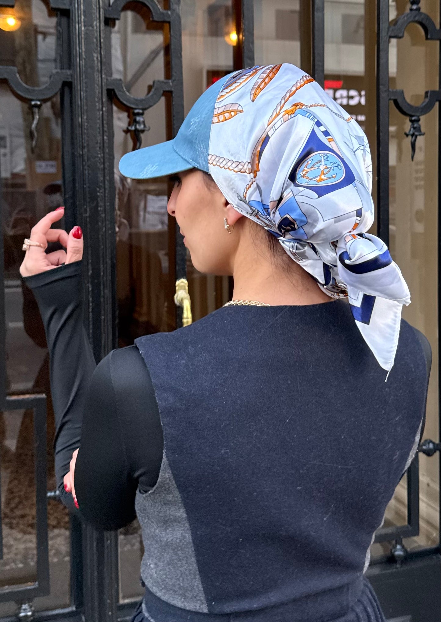 Casquette Foulard RM bleu jean