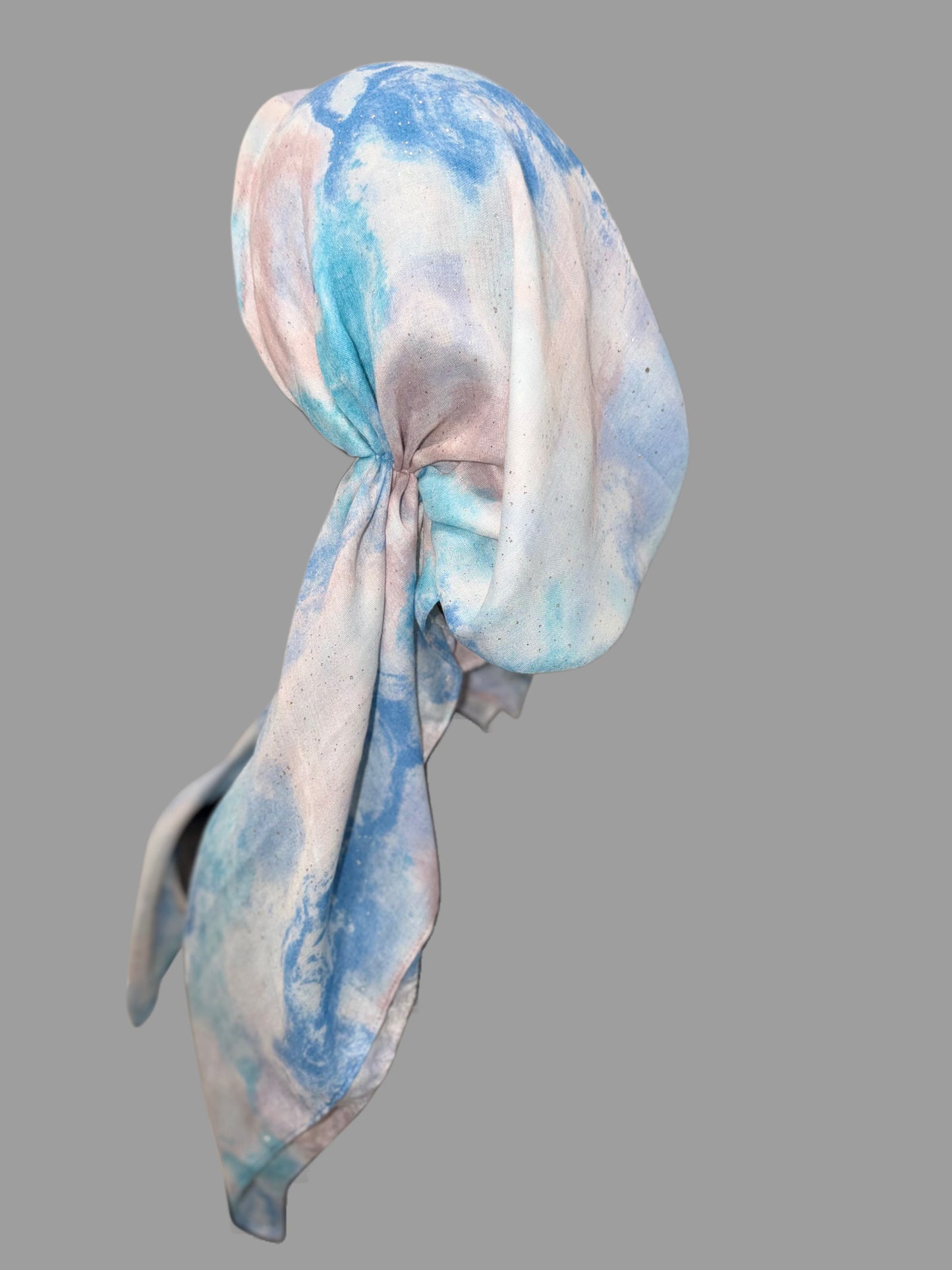 Foulard pré-noué bleu aquarelle