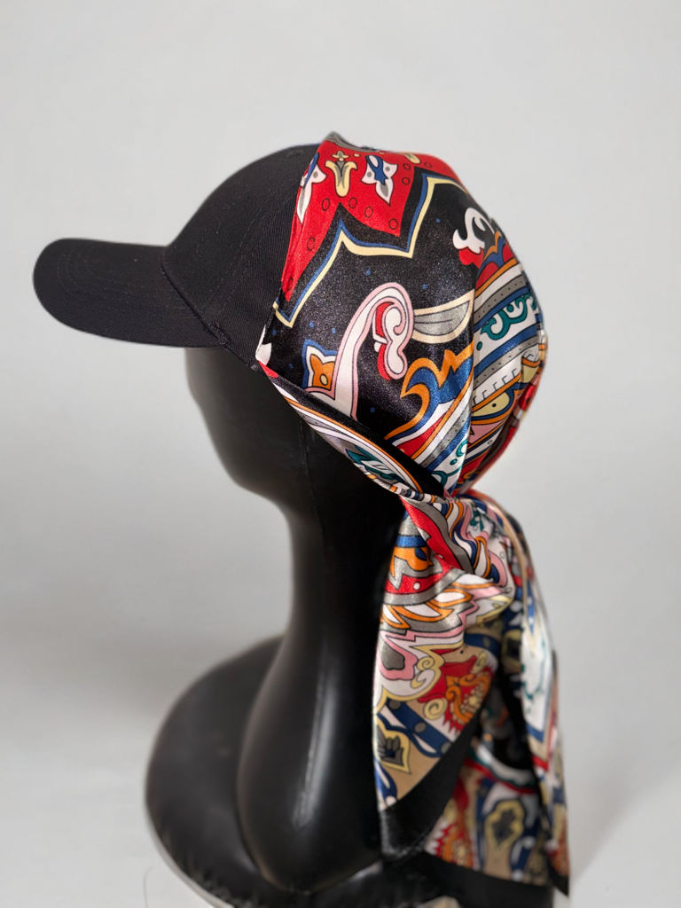 Casquette Foulard RM Artistique Rouge & Noir