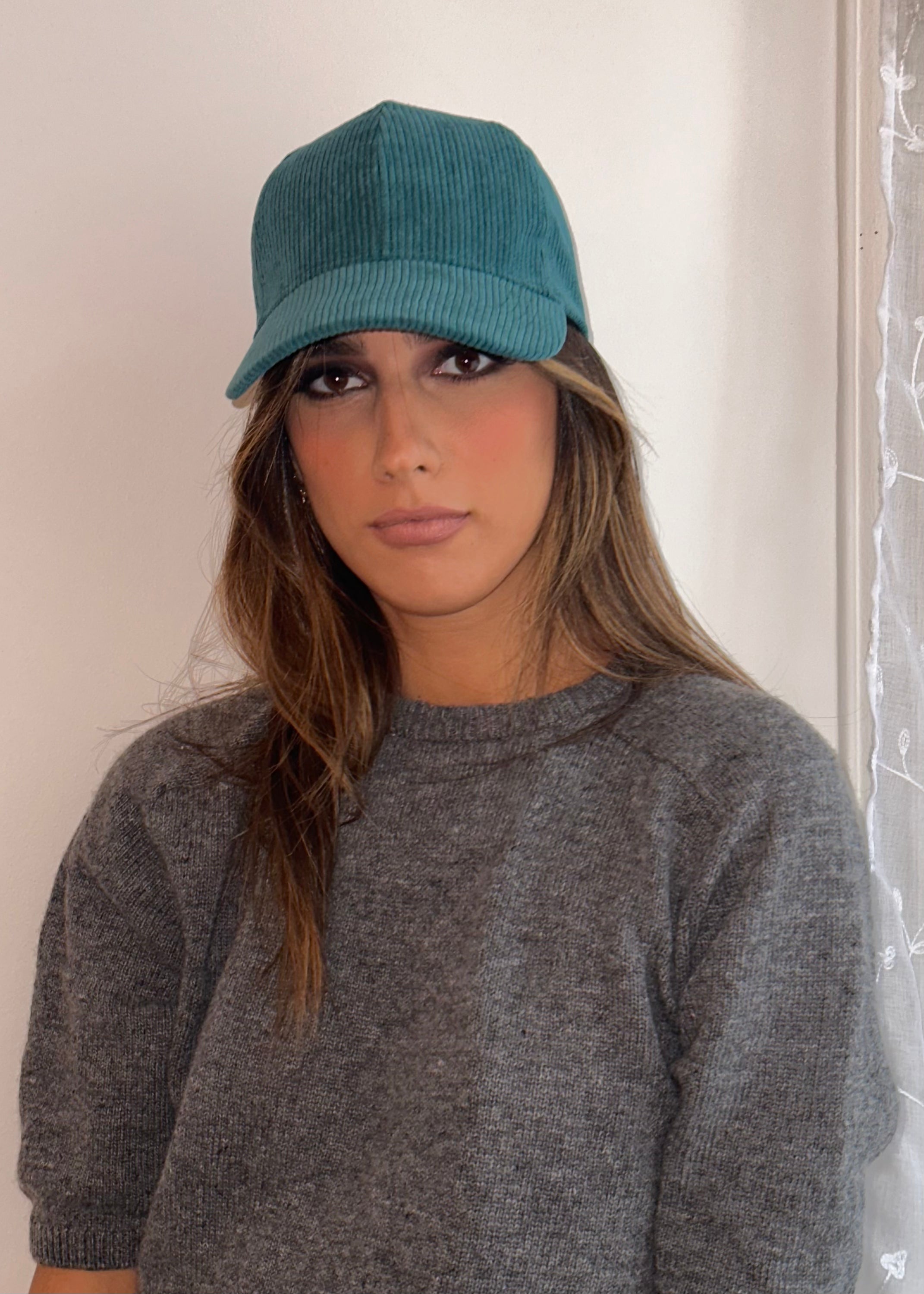 Casquette Velours Vert