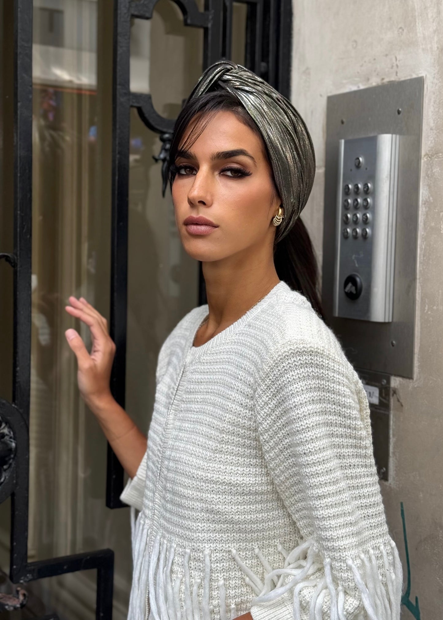 Turban lycra Mor doré