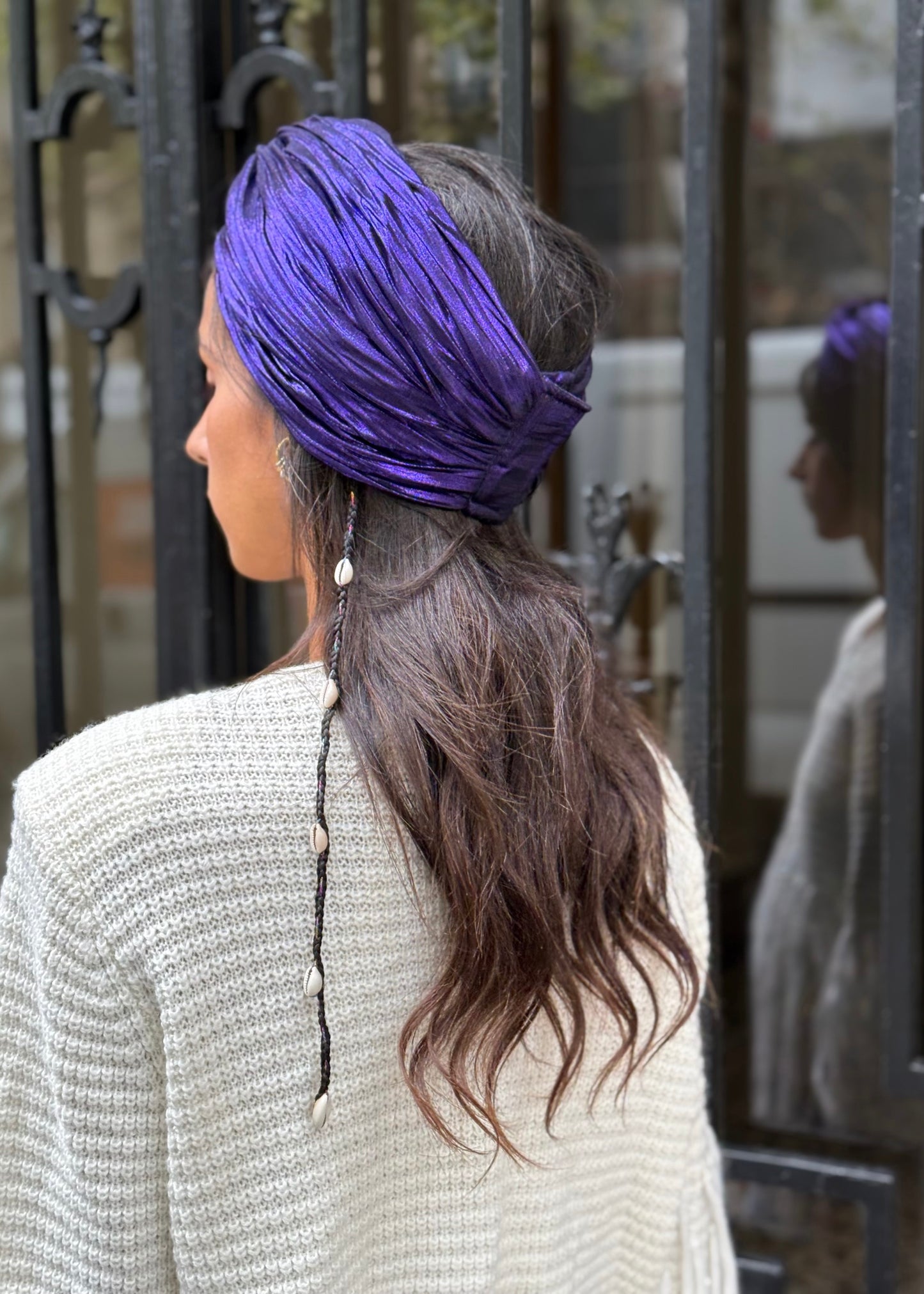 Turban lycra brillant Violet