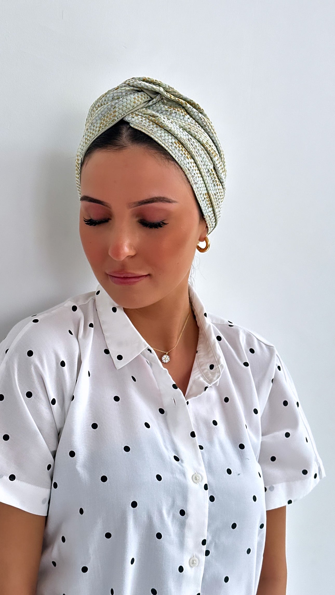 Turban Jacquard Vert D’eau