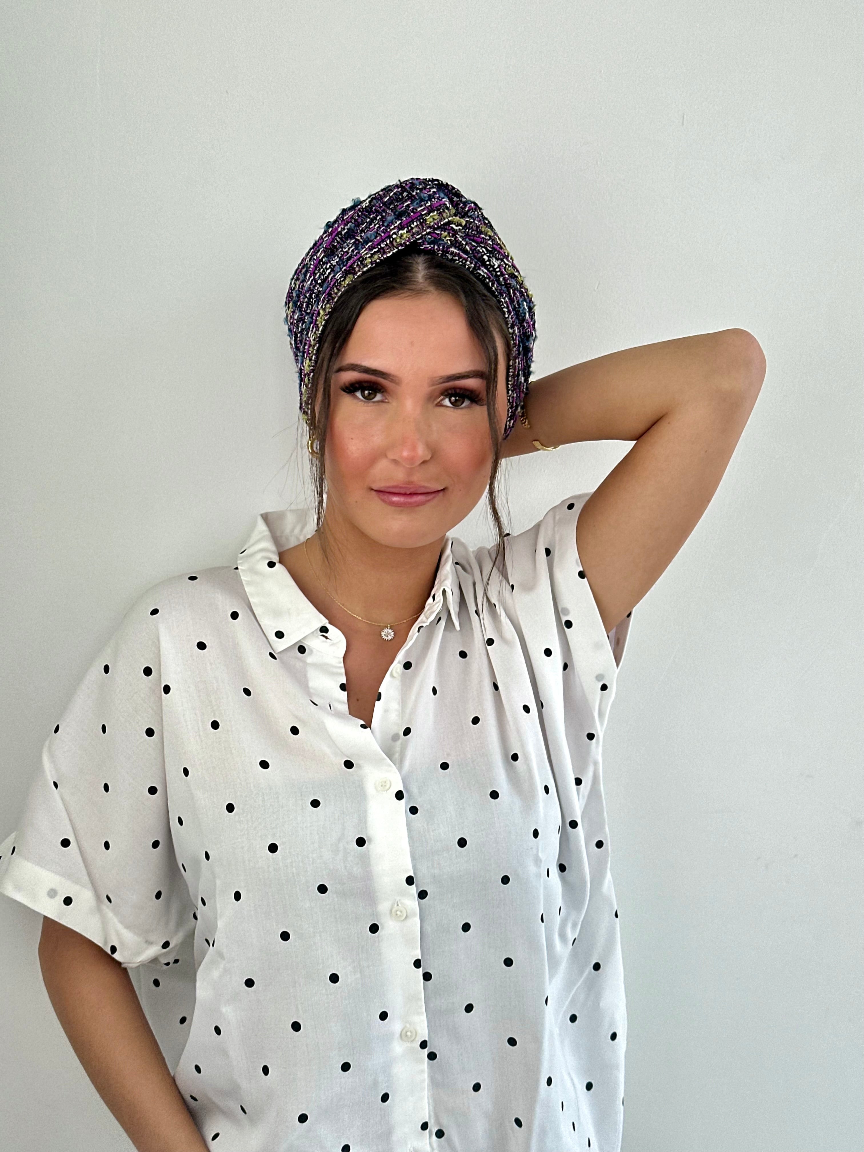 Turban Motif Chine Violet