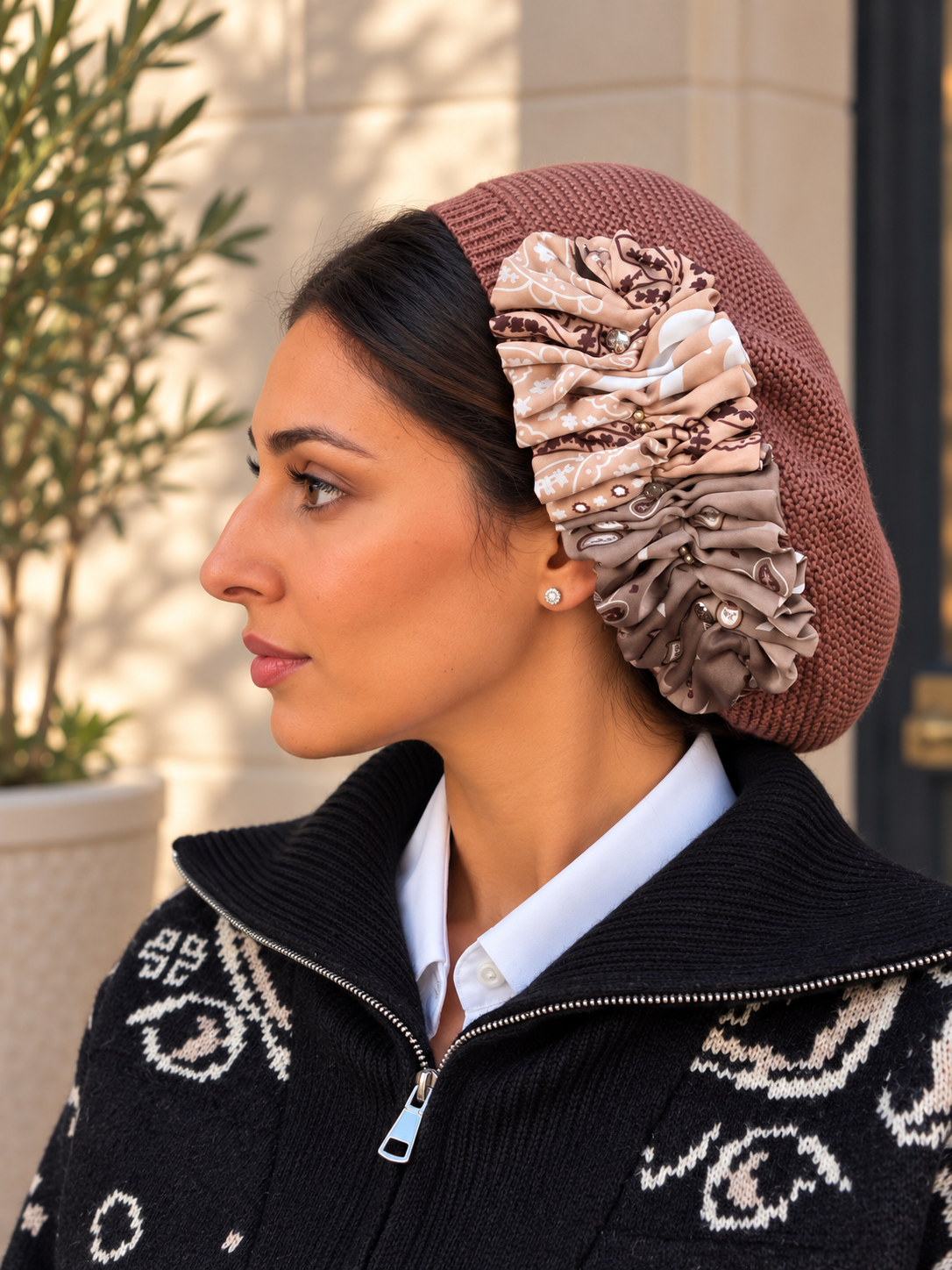 Béret Marron Bandana Rm