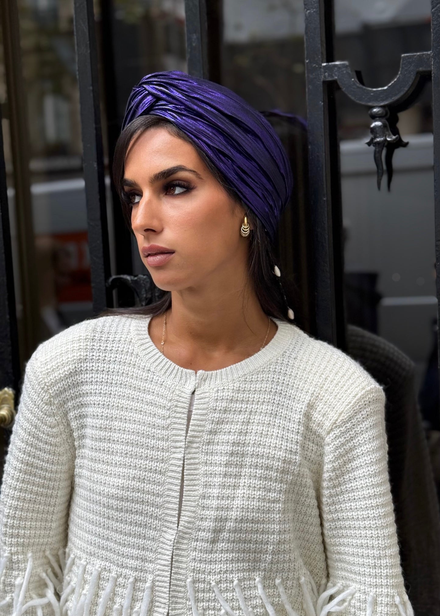 Turban lycra brillant Violet