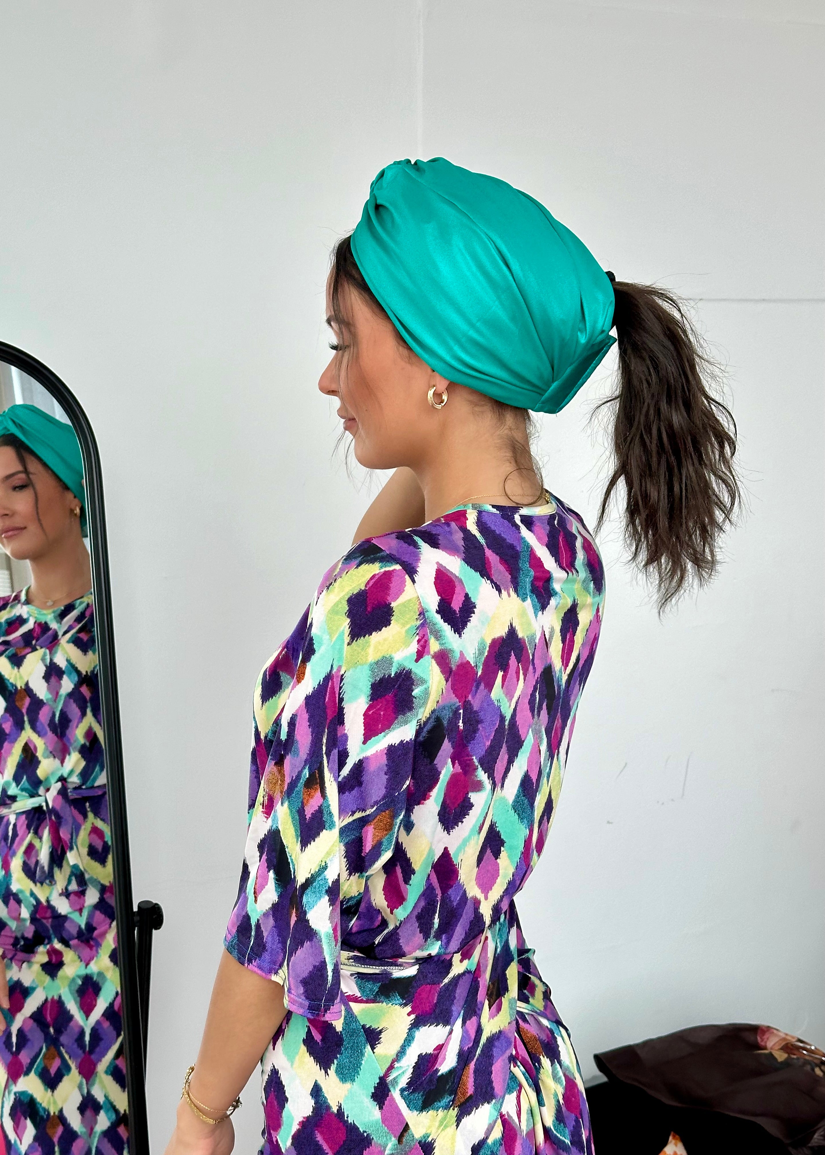 Turban Maillot Lycra Vert d’eau Paielleté