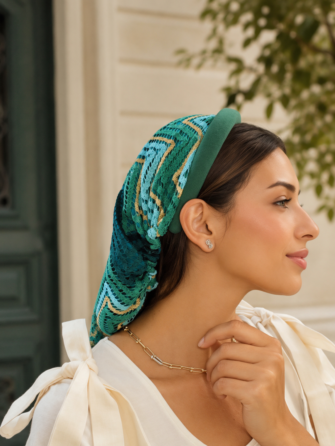 Elina – Serre-tête filet crochet