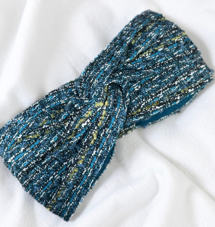 Turban Motif bleu Vert chine