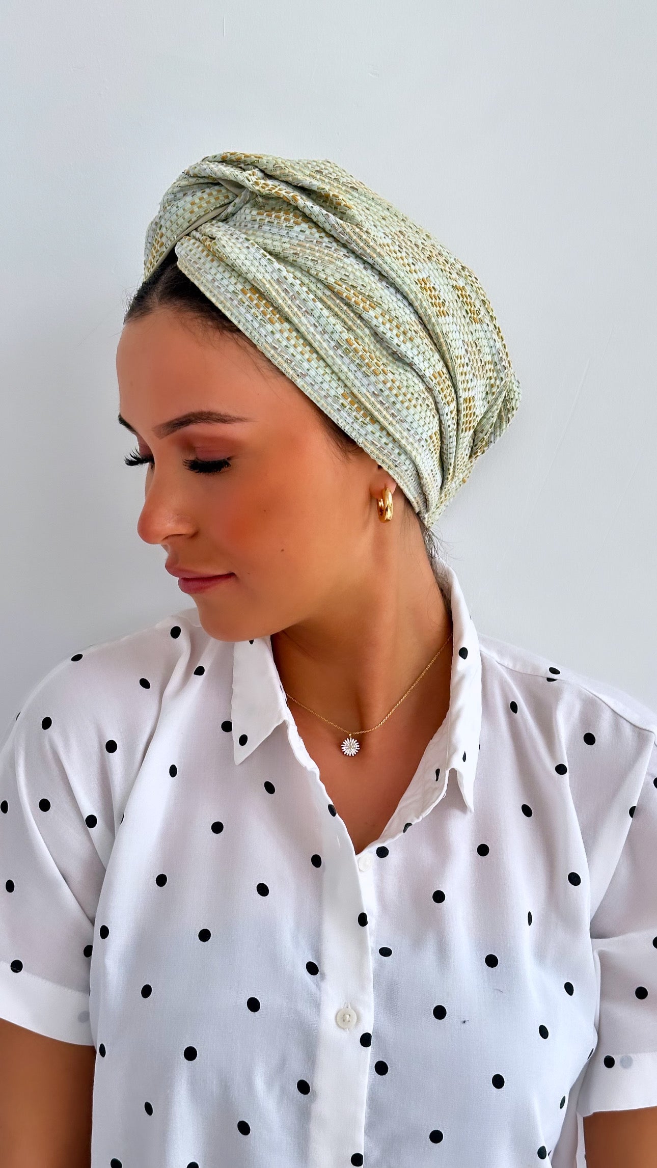 Turban Jacquard Vert D’eau