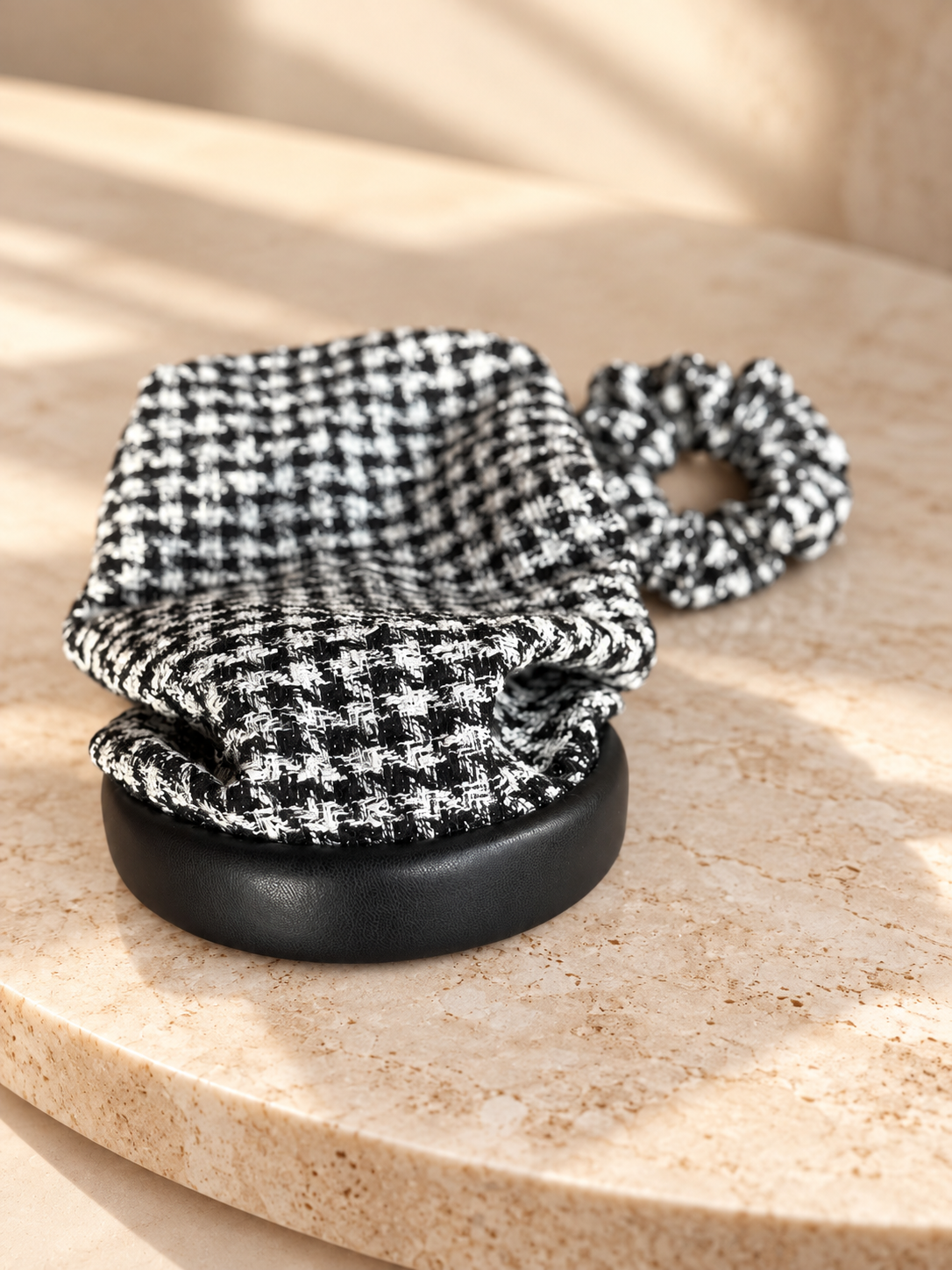 Serre-tête Noir filet Tweed Noir et blanc
