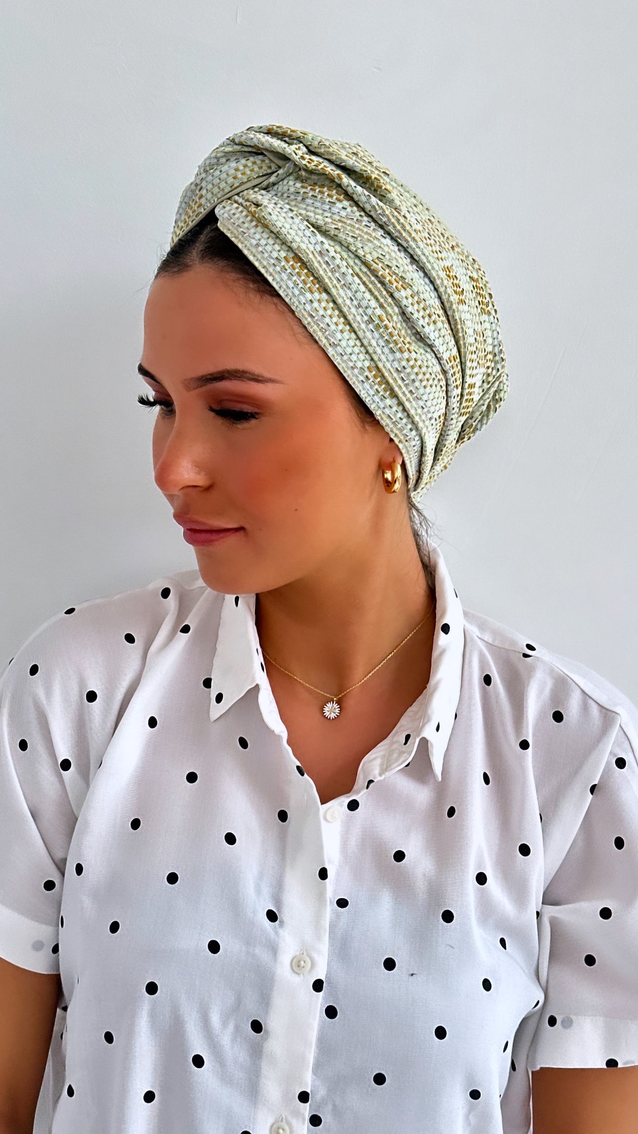 Turban Jacquard Vert D’eau