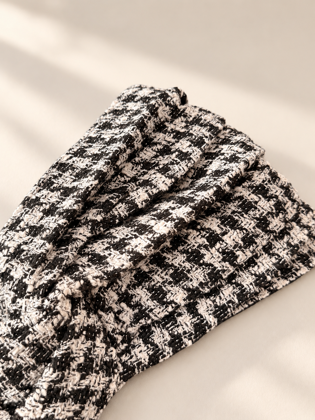 Turban tweed Carreau Noir et Blanc