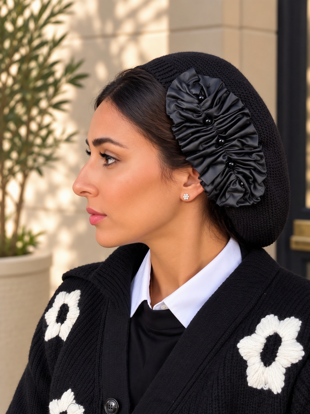 Béret Noir motif Noir