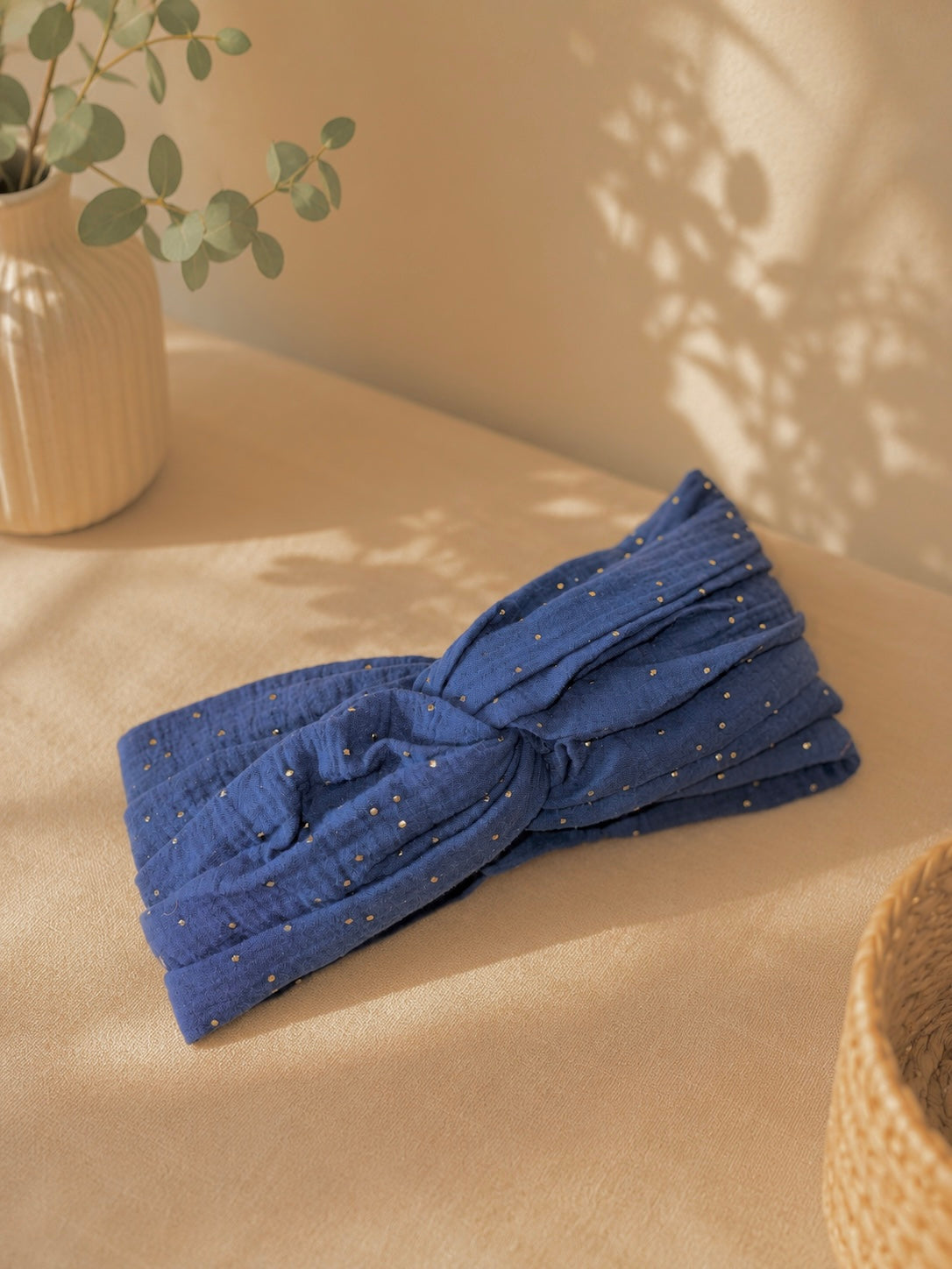 Turban Gaz de Coton Bleu Indigo