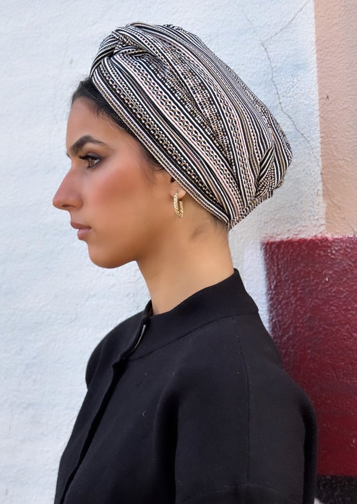 Turban Milano Beige et Noir