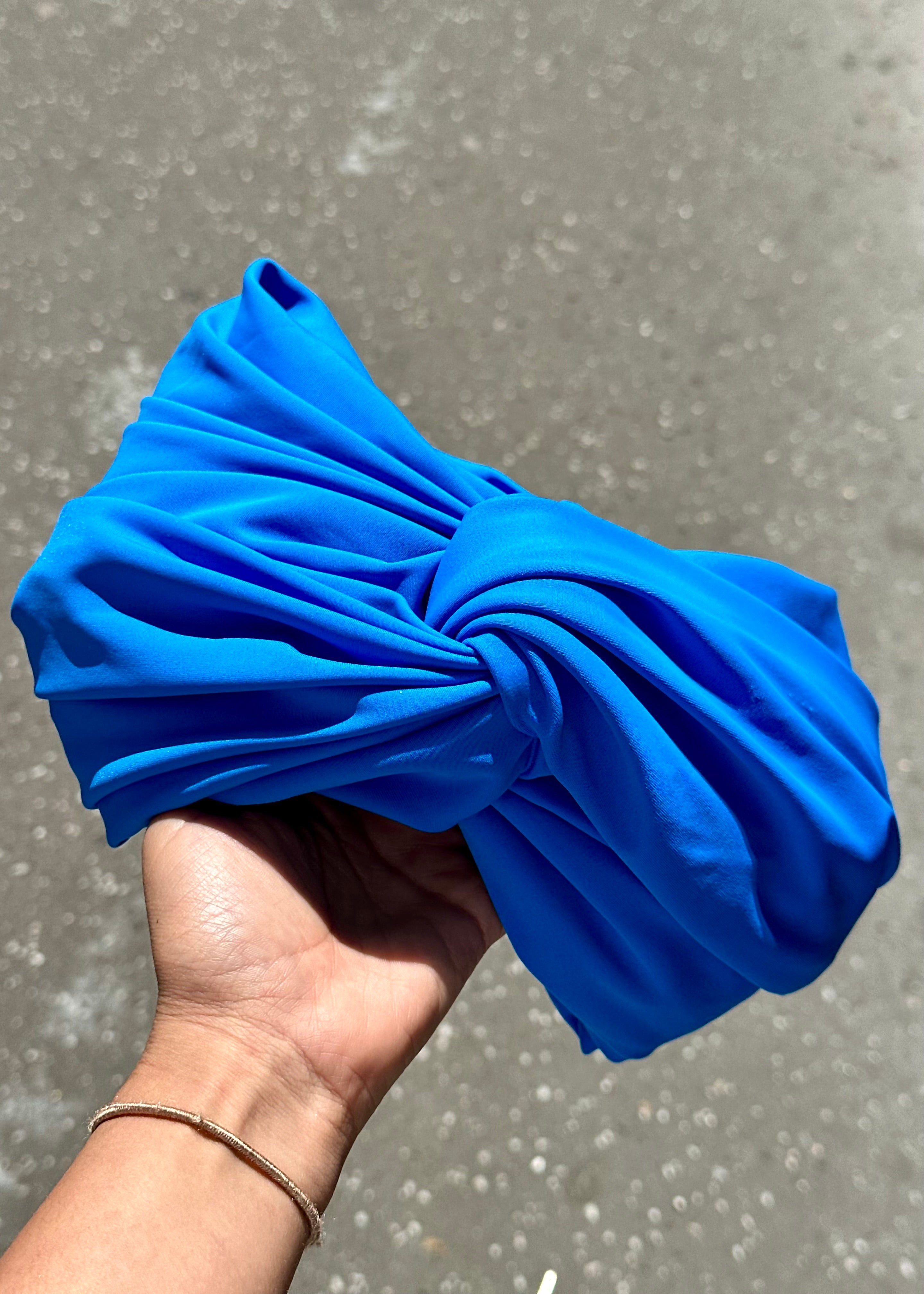 Turban Maillot Lycra Mat Bleu