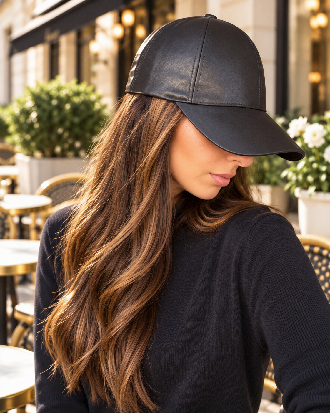 Casquette Similicuir marron