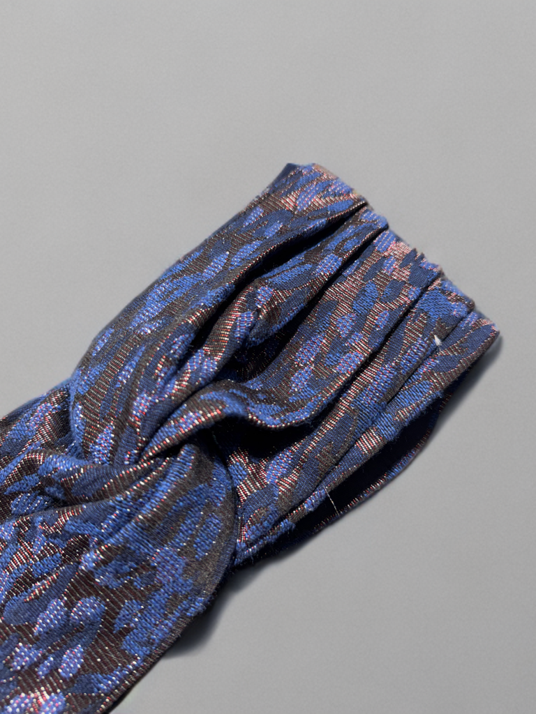 Turban bleu imprimé