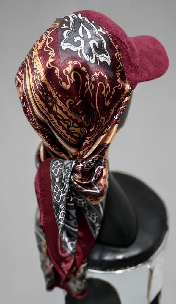 Casquette Foulard bordeaux