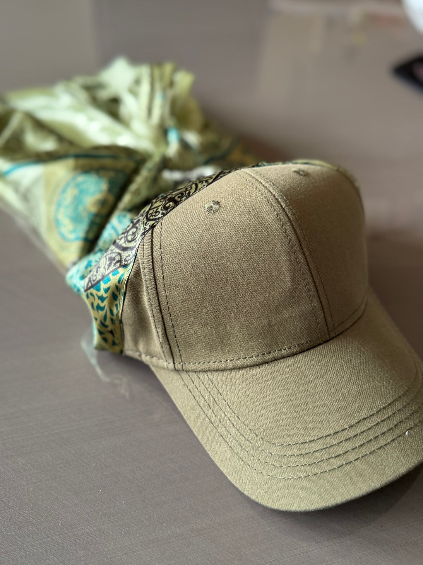 Casquette Foulard vert kaki